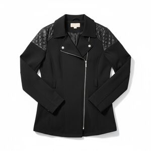 Michael Michael Kors Black Moto Jacket Gold Hardware Size L